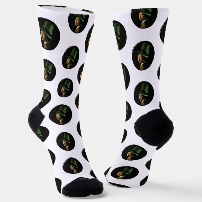 Clover Earring St. Patrick's Day Socks (Angled)