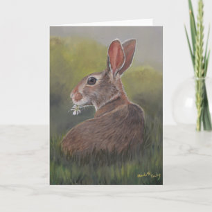 Clover Eater Bunny Rabbit Greeting Card