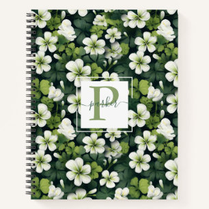 Clover Floral Monogrammed Notebook