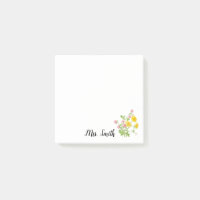 Clover flower bouquet monogram teacher