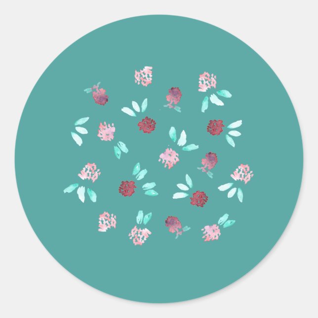 Clover Flowers Large Glossy Round Sticker (Front)