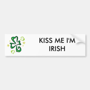Clover Fun, KISS ME I'M IRISH Bumper Sticker
