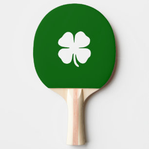 Clover Green Stripe Lucky Irish Ping Pong Paddle
