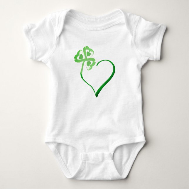 Clover Heart Baby Bodysuit (Front)