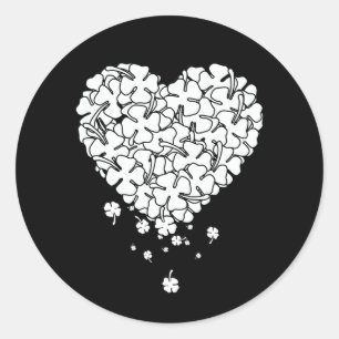 Clover Heart Classic Round Sticker