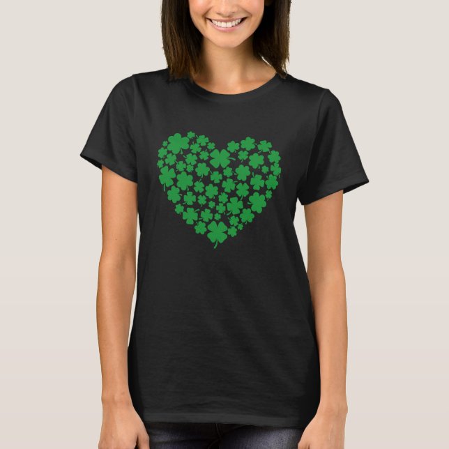 Clover heart lucky, St Patrick's day, good luck, g T-Shirt (Front)