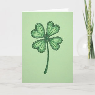 Clover Heart Pattern Green Card