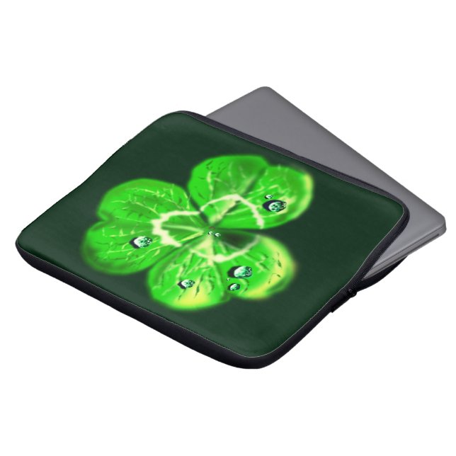 Clover Laptop Sleeve - Dew Drops - Your Colours (Front Top)