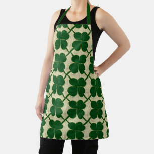Clover Lattice Linen Apron
