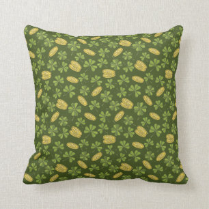 Clover Leaf & Gold Coin Pattern Cushion