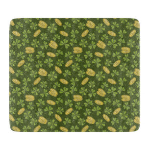 Clover Leaf & Gold Coin Pattern Cutting Board