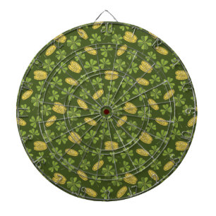 Clover Leaf & Gold Coin Pattern Dartboard