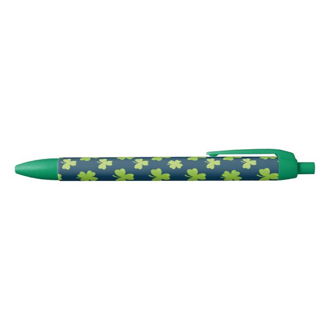 Clover Leaf Illustration Black Ink Pen (Top)