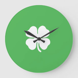 Clover Leaf Round (Large) Wall Clock