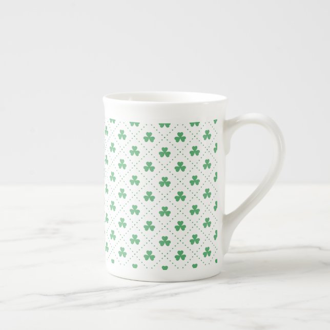 Clover Leaves Pattern St. Patrick's Day-53224 Bone China Mug (Right)