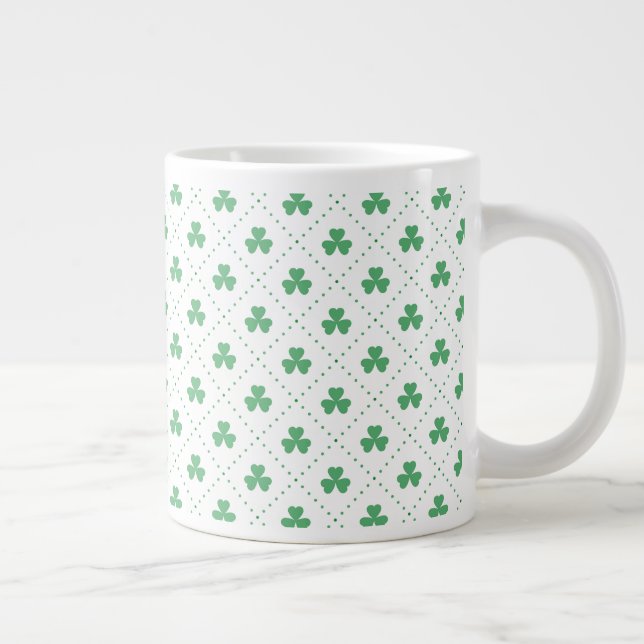 Clover Leaves Pattern St. Patrick's Day-53224 Large Coffee Mug (Right)