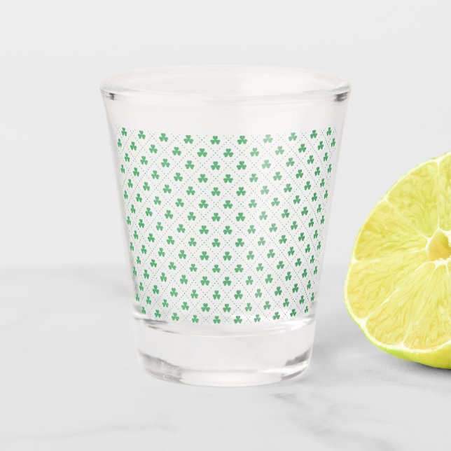 Clover Leaves Pattern St. Patrick's Day-53224 Shot Glass (Front)