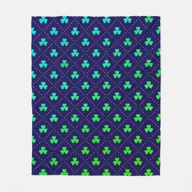 Clover Leaves St. Patrick's Day Pattern-53223 Fleece Blanket (Front)