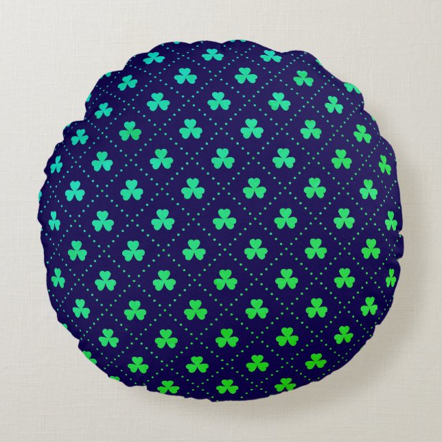 Clover Leaves St. Patrick's Day Pattern-53223 Round Cushion (Front)