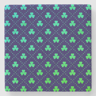Clover Leaves St. Patrick's Day Pattern-53223 Stone Coaster