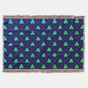 Clover Leaves St. Patrick's Day Pattern-53223 Throw Blanket