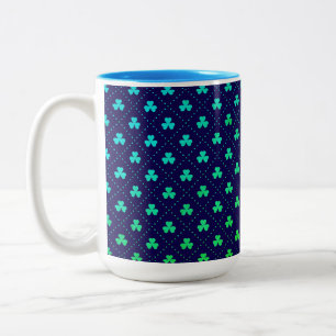 Clover Leaves St. Patrick's Day Pattern-53223 Two-Tone Coffee Mug