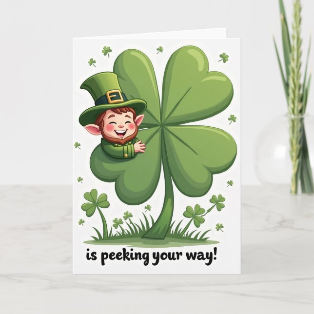 Clover Leprechaun Luck Art Card (Front)