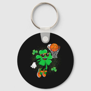 Clover Leprechaun Sketll Dunk St Patricks Day Men Key Ring
