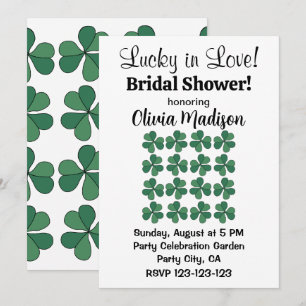 Clover Lucky In Love Bridal Shower Invitation