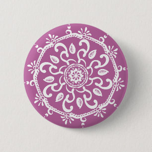 Clover Mandala 6 Cm Round Badge