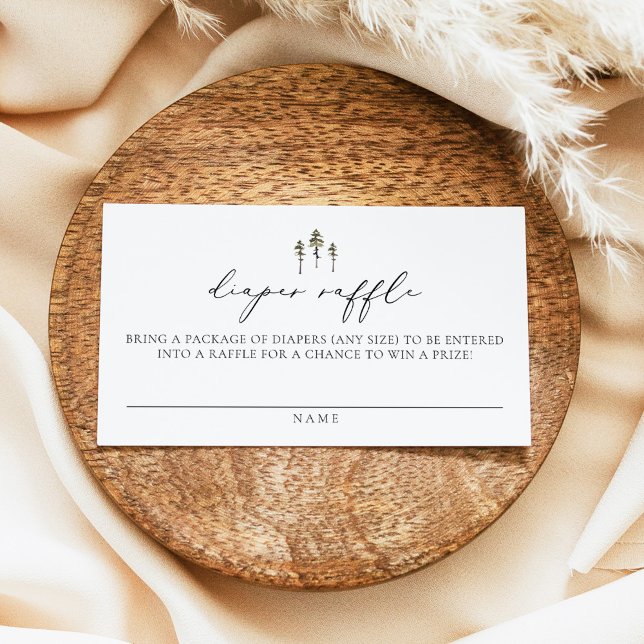 CLOVER Modern Pine Tree Baby Diaper Raffle Card (Creator Uploaded)