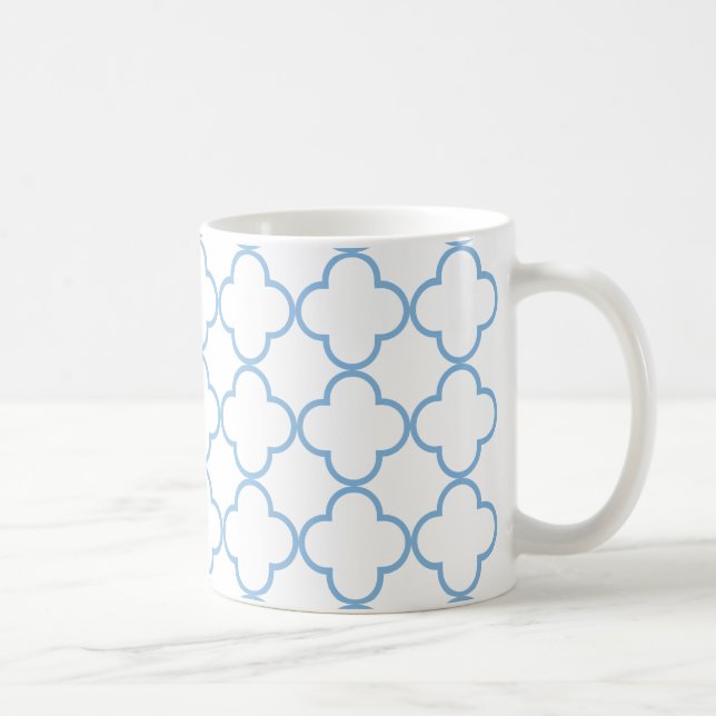 Clover Pattern 1 Placid Blue Coffee Mug (Right)