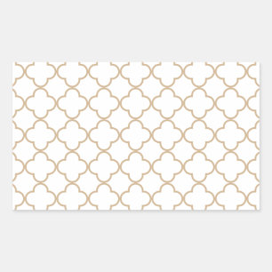 Clover Pattern 1 Sand Rectangular Sticker