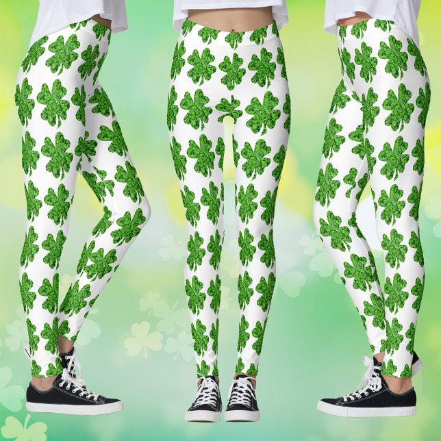 Clover Pattern St. Patrick's Day Leggings (Clover Pattern St. Patrick's Day Leggings)