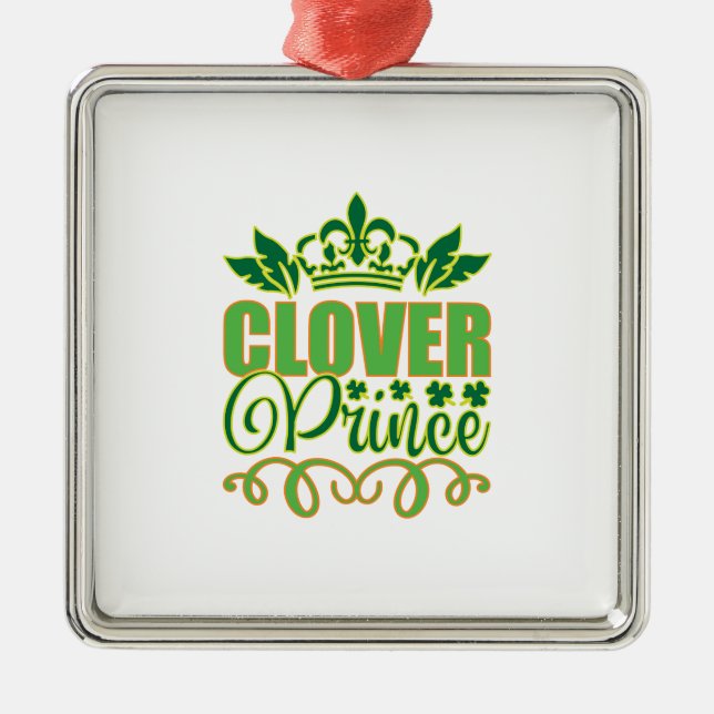 Clover Prince Metal Ornament (Front)