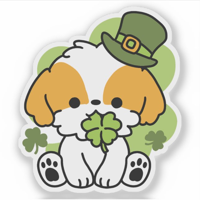 Clover Pup Love – St. Patrick's Day Dog Design (Front)