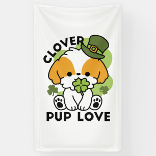 Clover Pup Love – St. Patrick's Day Dog Design Banner