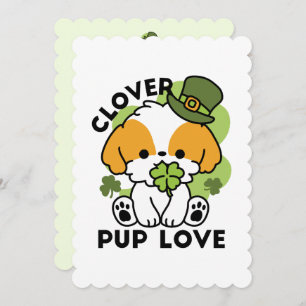 Clover Pup Love – St. Patrick's Day Dog Design Holiday Card