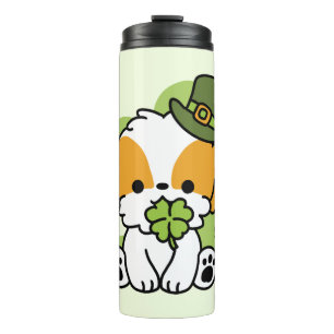 Clover Pup Love – St. Patrick's Day Dog Design Thermal Tumbler