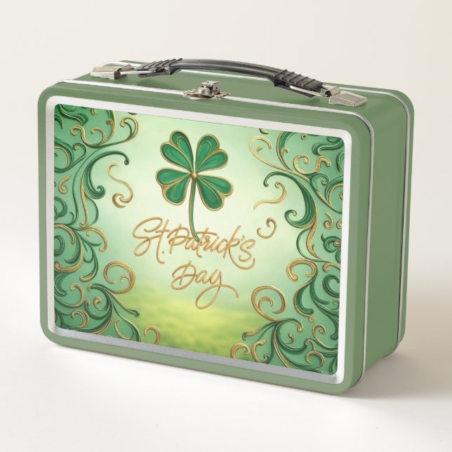Clover Saint Patrick's Day Metal Lunch Box (Front)