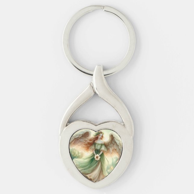 Clover Serenity Angel Key Ring (Front)