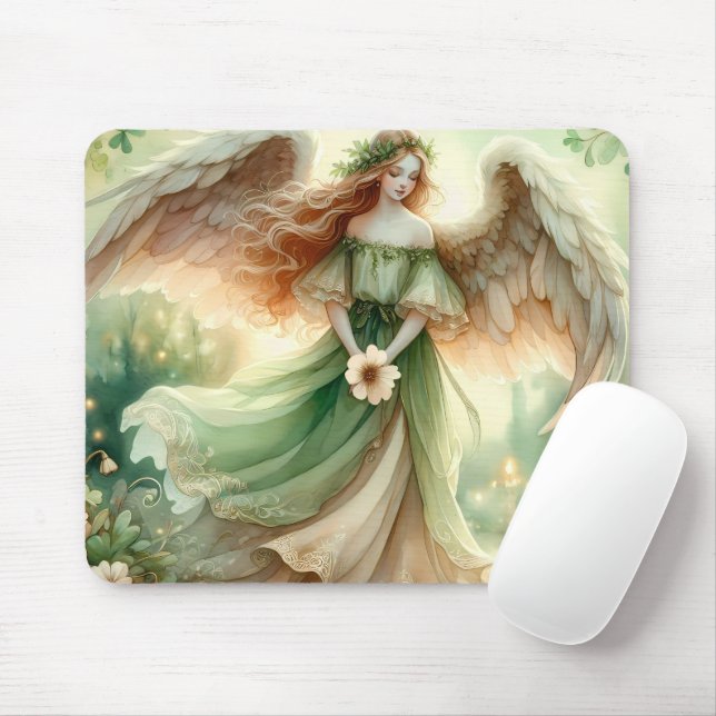 Clover Serenity Angel Mouse Pad (With Mouse)