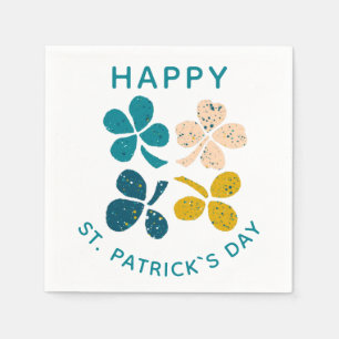 Clover Shamrock Drawing Happy St. Patrick`s day Napkin