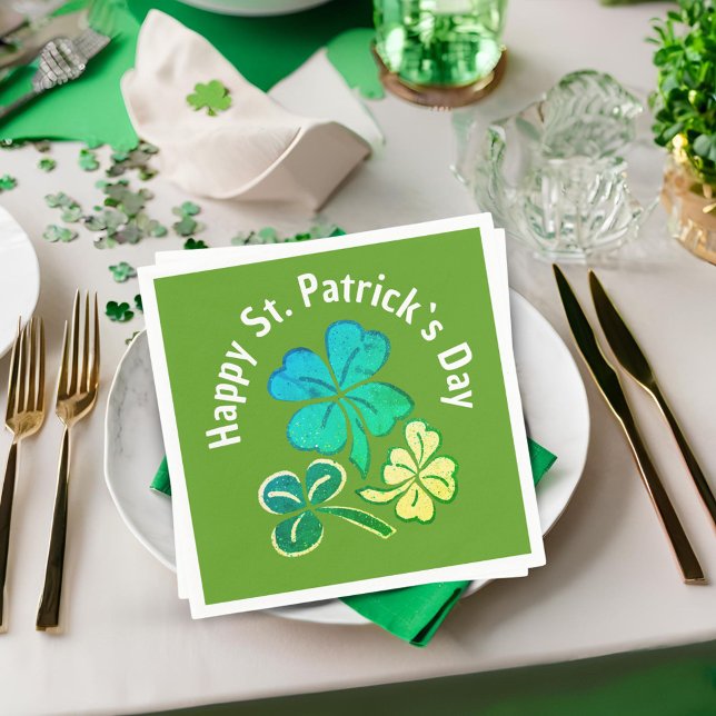 Clover Shamrock Green St. Patrick`s Day Party  Napkin (Creator Uploaded)