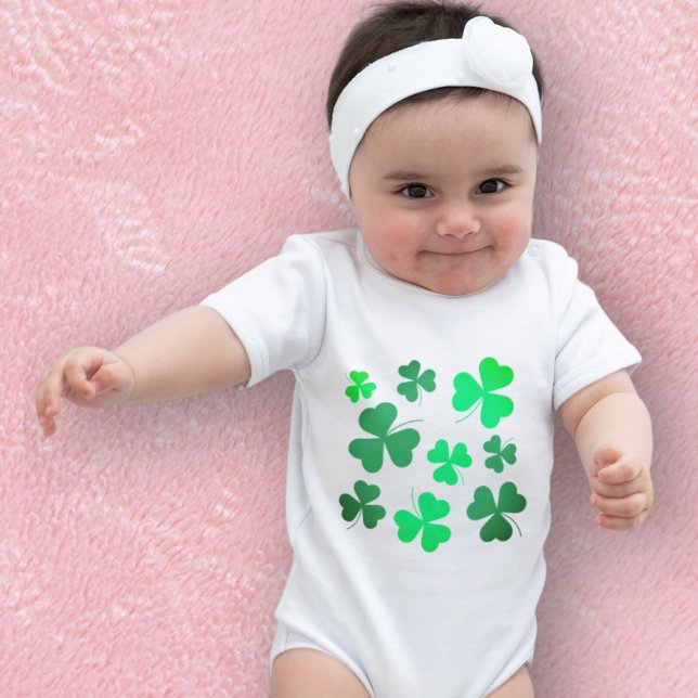 Clover Shamrock Ireland Irish St Patricks Day Baby Bodysuit (Creator Uploaded)