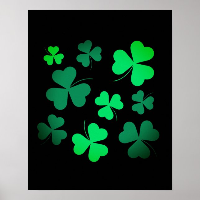 Clover Shamrock Irish Green Spring St Patricks Day Poster (Front)