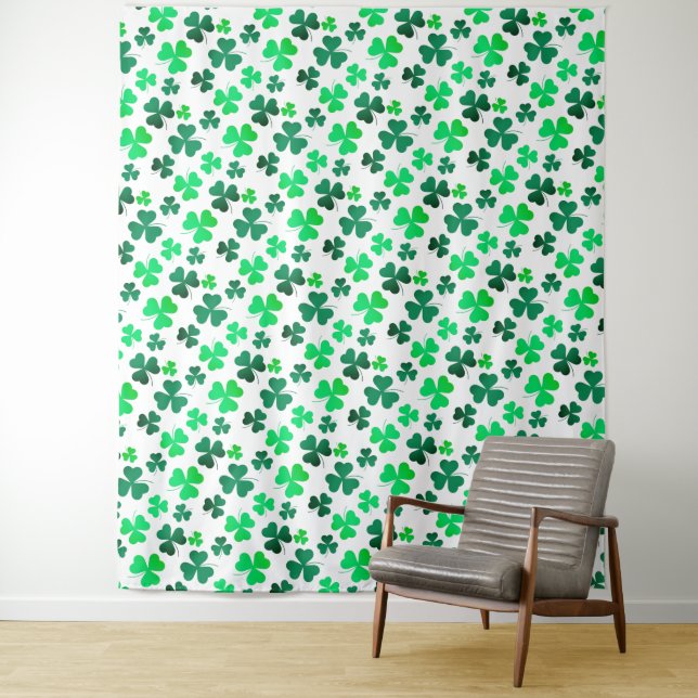 Clover Shamrock Irish Green Spring St Patricks Day Tapestry (In Situ)