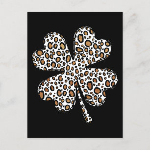 Clover Shamrock Leopard Spots St. Patrick's Day Postcard