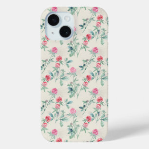 Clover, shamrock on beige. iPhone 15 case