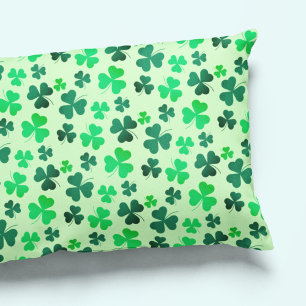 Clover Shamrock Pattern Modern Elegant Green Pillowcase